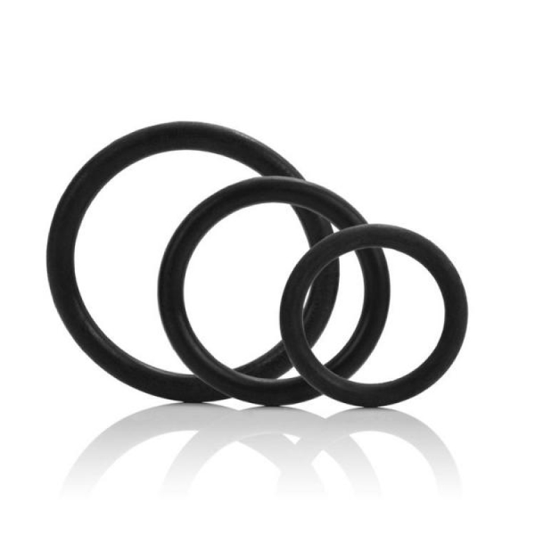 Tri-Rings Set Of 3 Black Rings