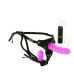 Dual Harness EZ Snap Vibrating Dong And Plug Pink