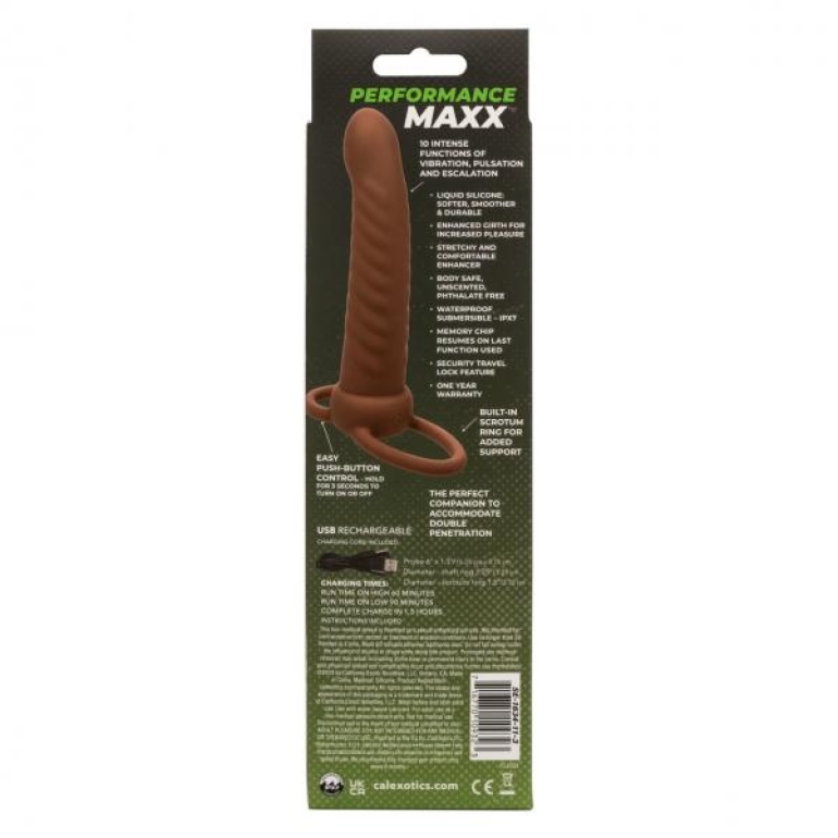 Performance Maxx Ribbed Dual Penetrator Brown