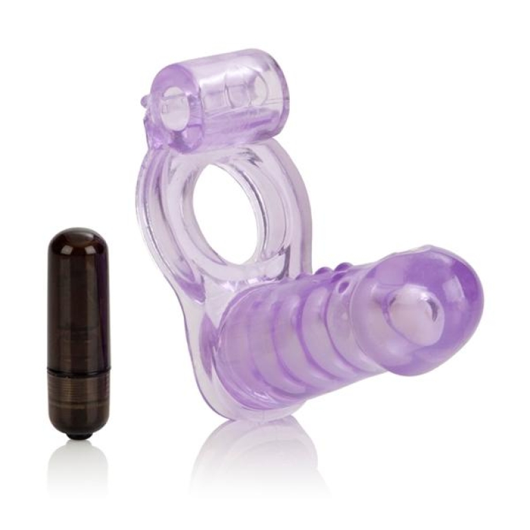 Double Diver Vibrating Enhancer Flexible Penetrator Puprle Purple