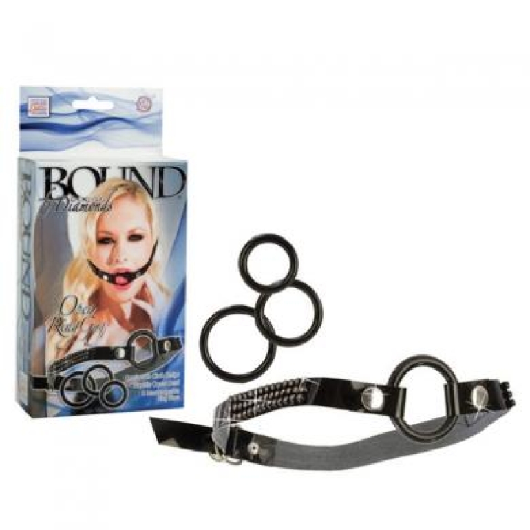 Open Ring Gag with Interchangeable Rings Black