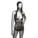 Radiance Hooded Deep V Body Suit Black