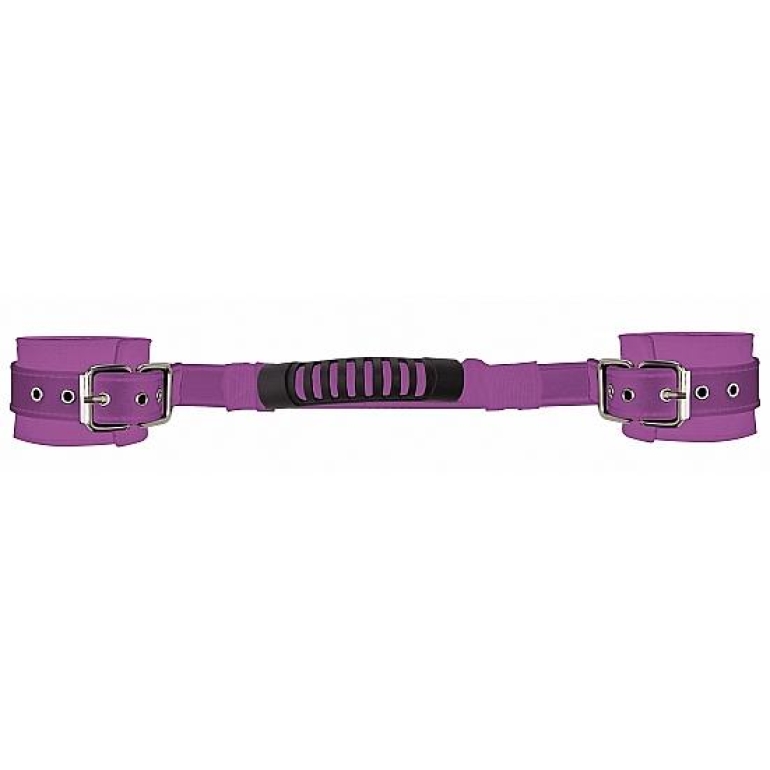 Adjustable Leather Handcuffs Purple