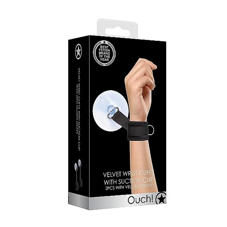 Ouch! Suction Cup Handcuffs Adjustable Black