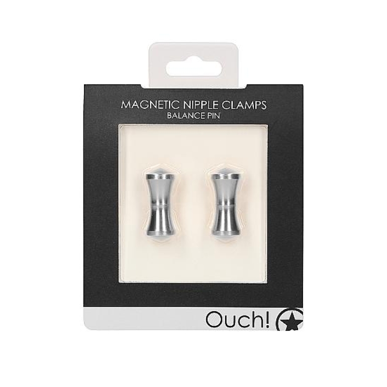Ouch Magnetic Nipple Clamps Balance Pin Silver
