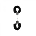 Pleasure Furry Hand Cuffs W/ Quick Release Button Black