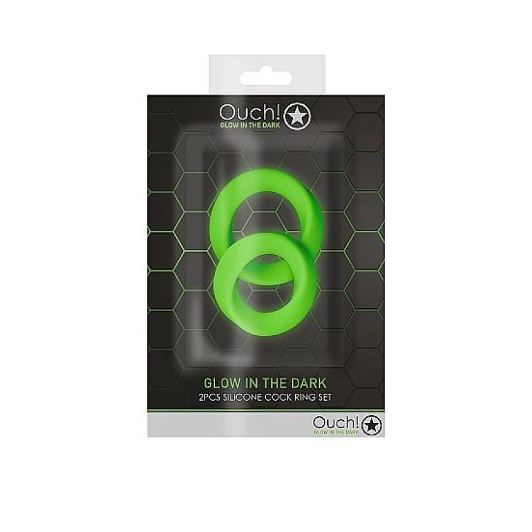 Glow 2pcs Penis Ring Set Glow In The Dark