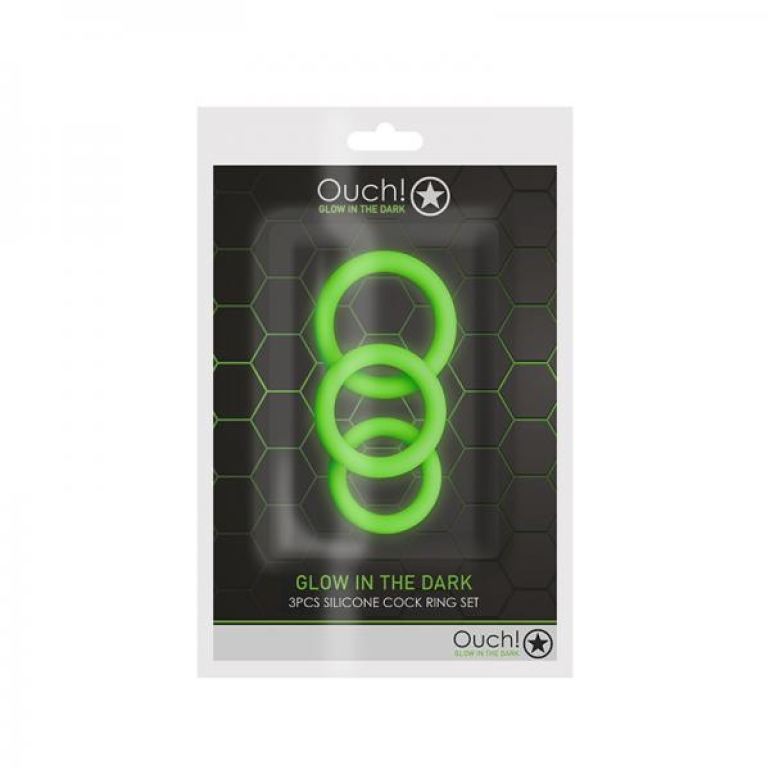 Glow 3pcs Penis Ring Set Glow In The Dark