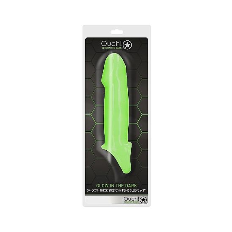 Glow Smooth Thick Stretchy Penis Sleeve Glow In The Dark