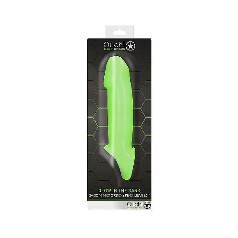 Glow Smooth Thick Stretchy Penis Sheath Green
