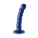 Ouch! Beaded Silicone G-spot Dildo 5 In Metallic Blue