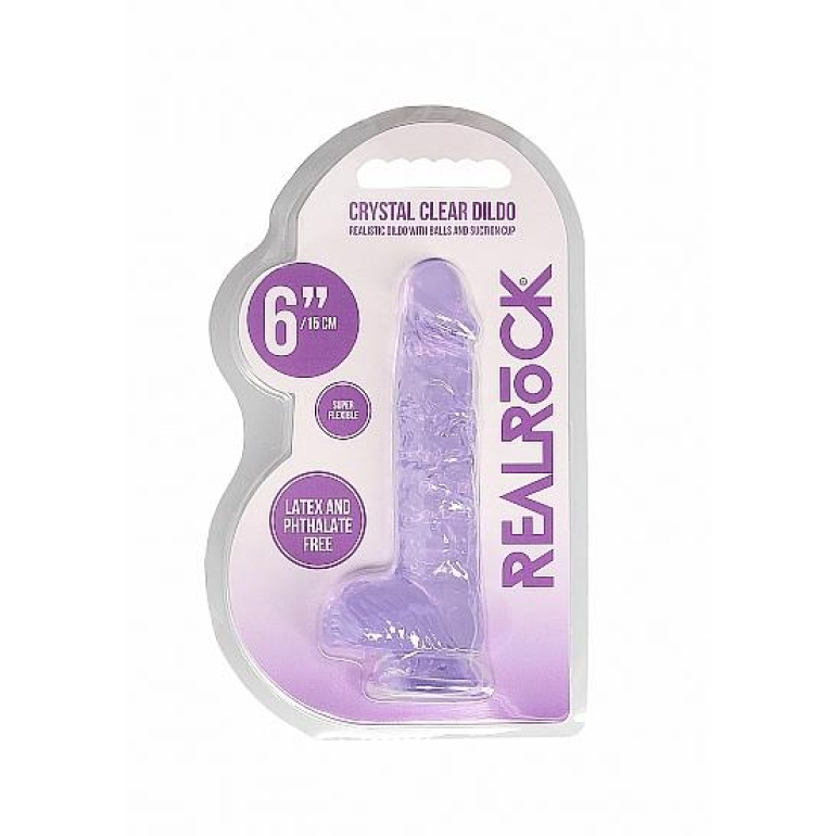 Real Penis 6in Realistic Dildo W/ Balls Purple