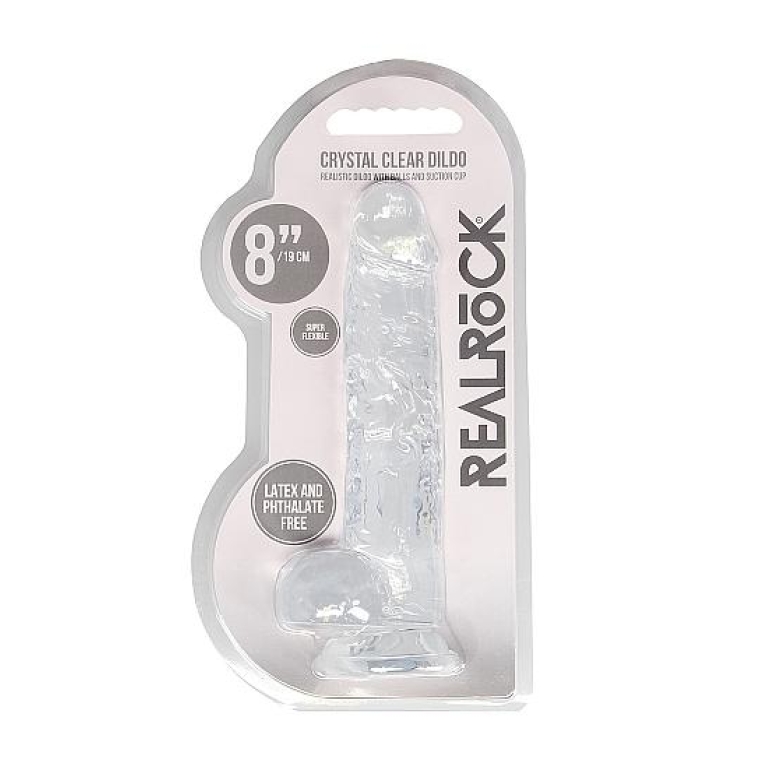 Realpenis Crystal Clear Dildo W/ Balls 8in