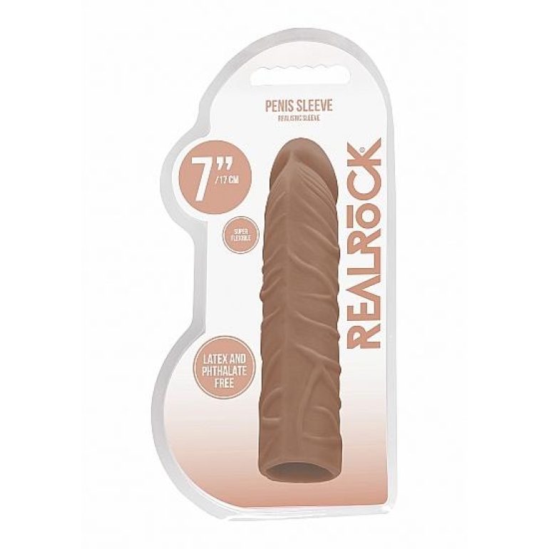 Realrock Penis Sleeve 7in Tan