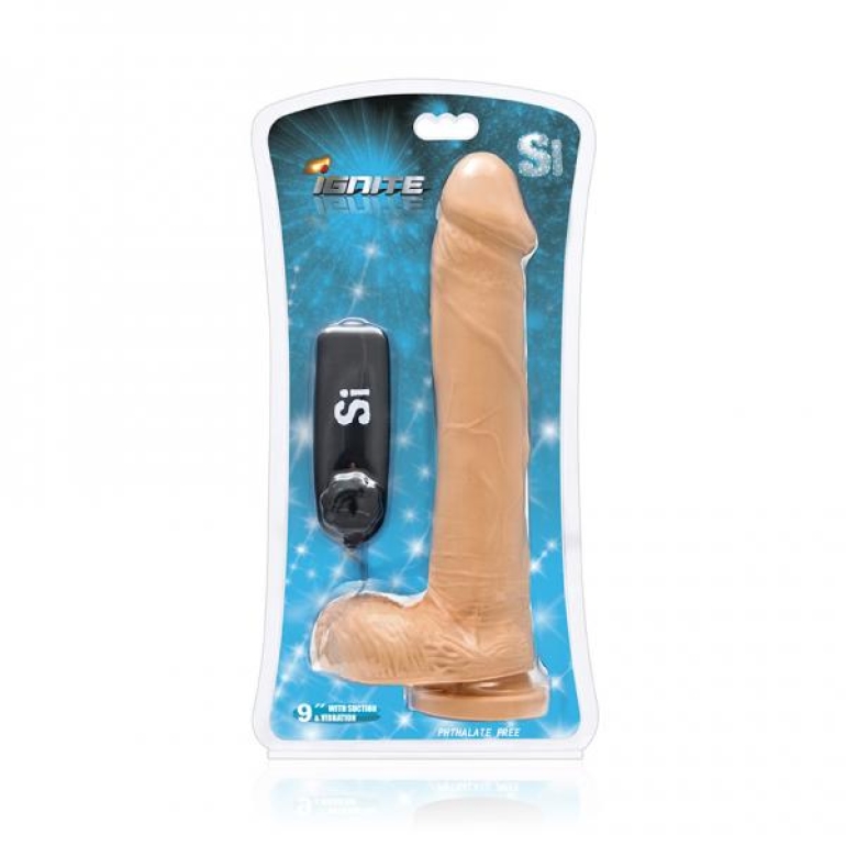 9 inches Penis Balls with Vibrating Egg Vanilla Beige