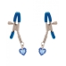 I'll Never Let Go Nipple Clamps Blue Heart Charms