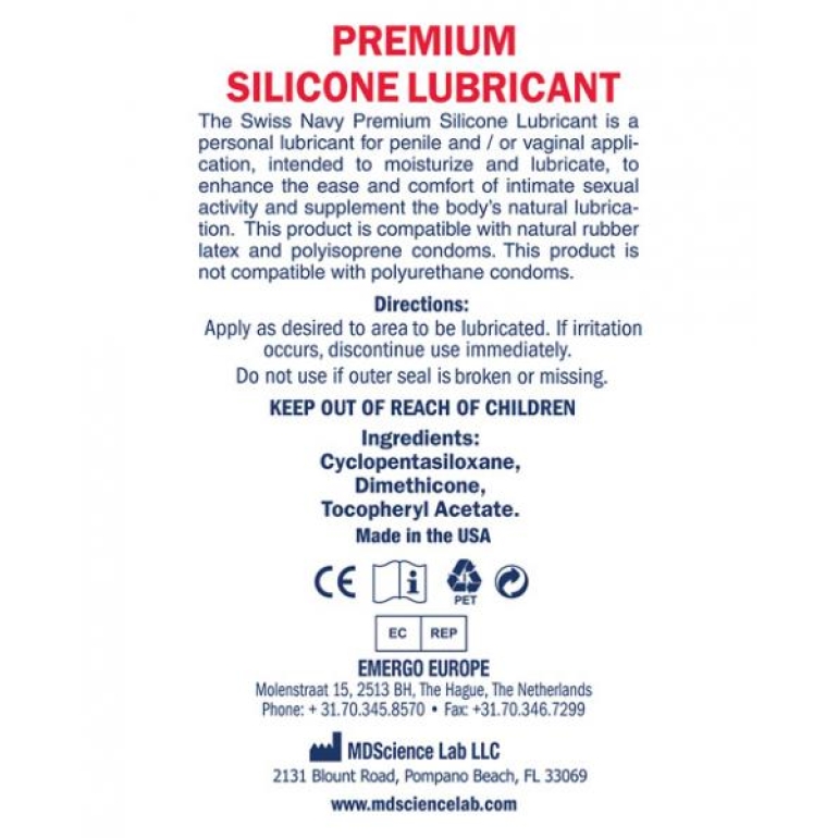 Swiss Navy Silicone Lubricant 32 fluid ounces