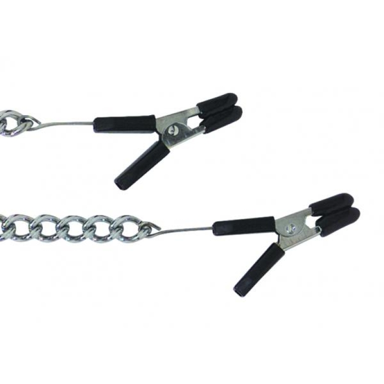 Endurance Jumper Cable Nipple Clamps With Link Chain Silver