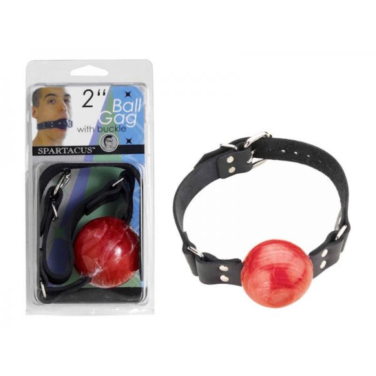 Large Ball Gag With Buckle 2 Inch - Red