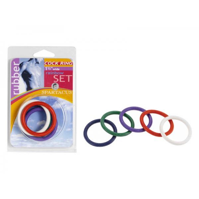 Rainbow Rubber C Ring 5 Per Set 1.5 Inch  Assorted