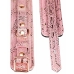 Microfiber Snake Print Wrist Restraints Pink W Leather Lining Animal Print