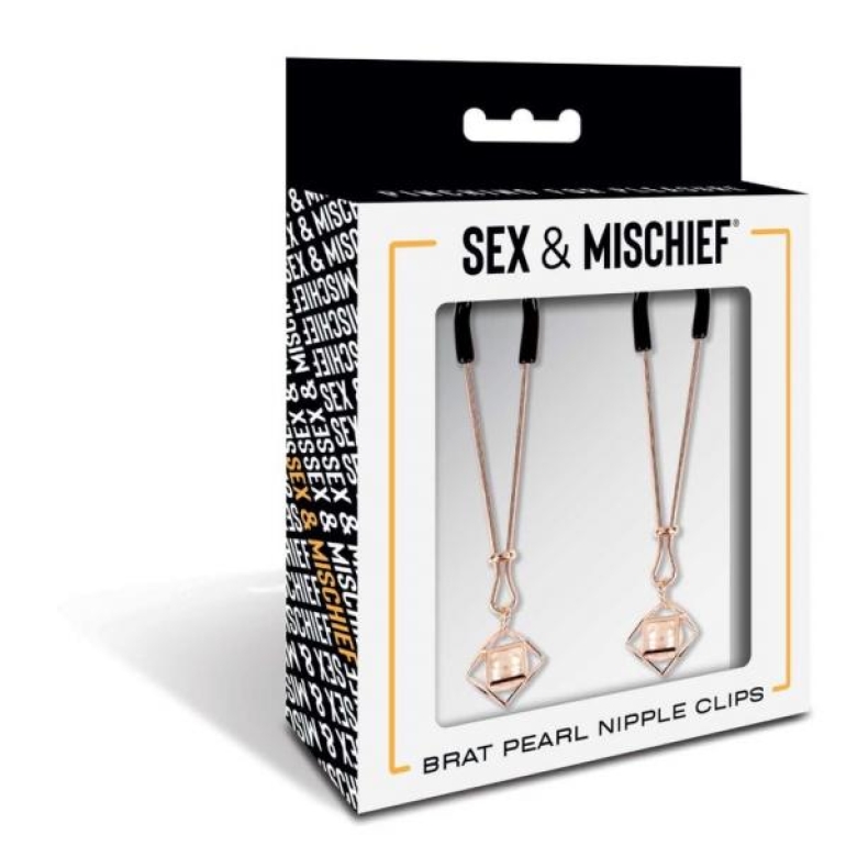 S&m Brat Pearl Nipple Clips Gold