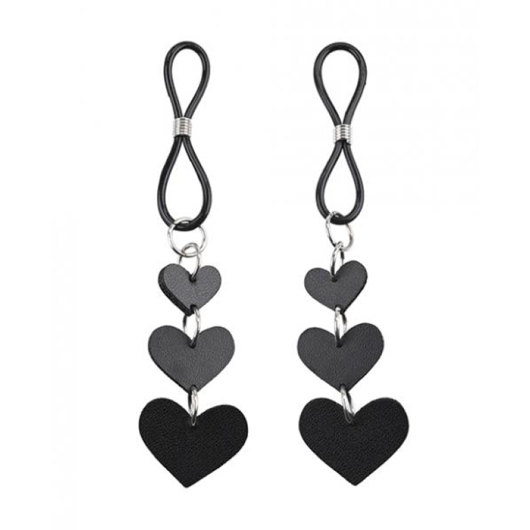 Sex & Mischief Heart Nipple Clamps Black