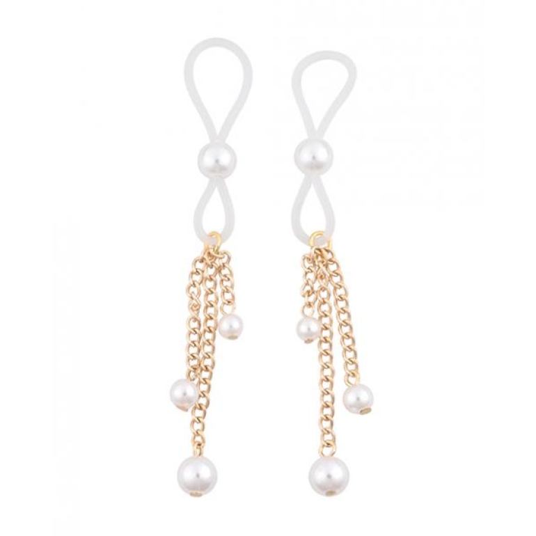 Sex & Mischief Pearl Nipple Ties White