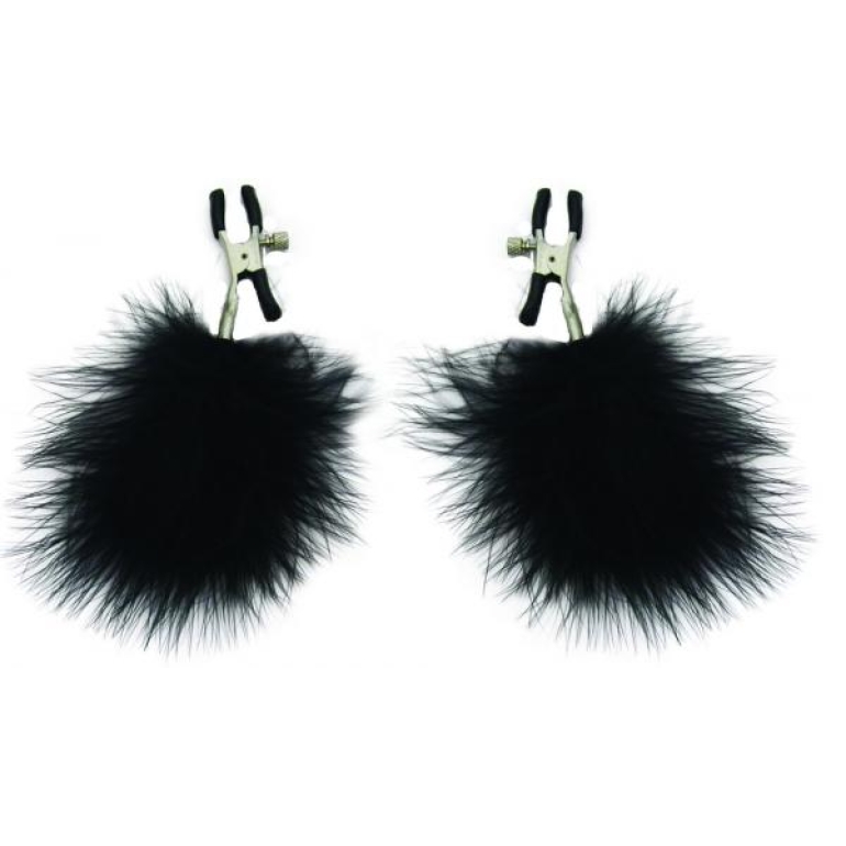 Sex & Mischief Feathered Nipple Clamps Black