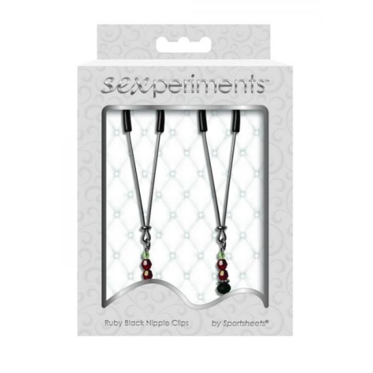 Nipple Clips Ruby Black Adjustable Clamps Silver