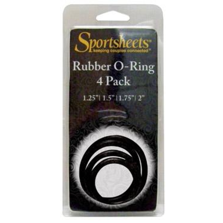 Sportsheets Rubber Rings 4 Pack Black