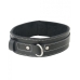 Edge Lined Leather Collar Black O/S