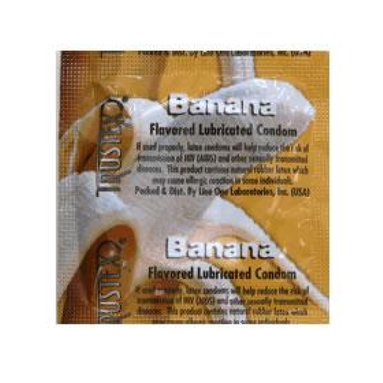 Trustex Flavored Condoms Banana 3 Pack Yellow