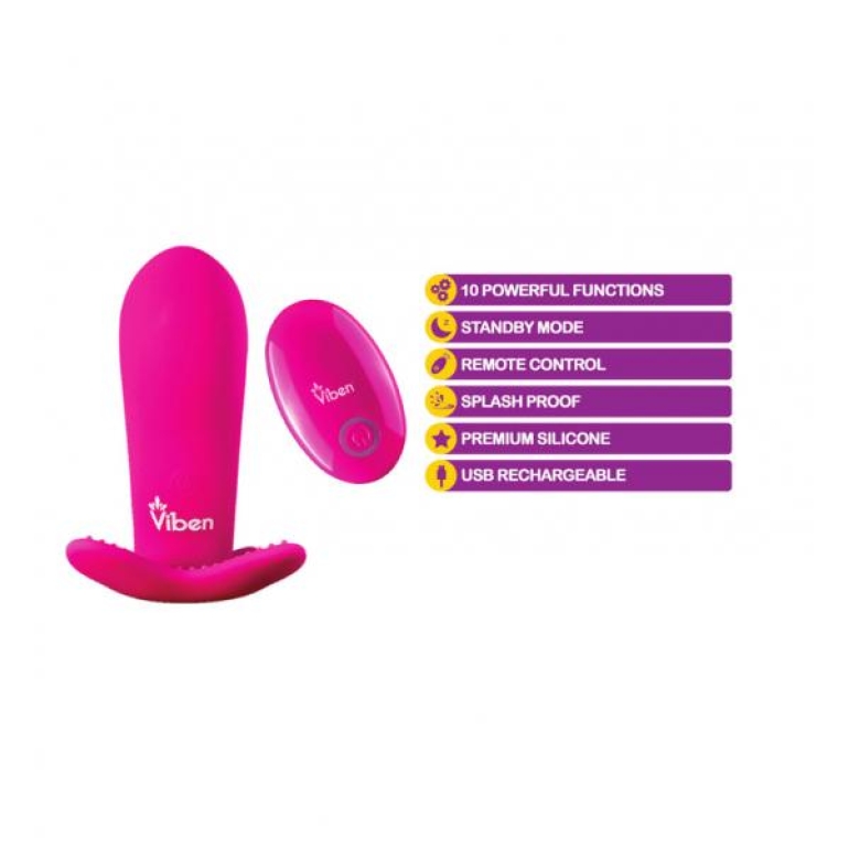 Viben Intrigue Panty Vibe W/ Pleasure Nubs Hot Pink