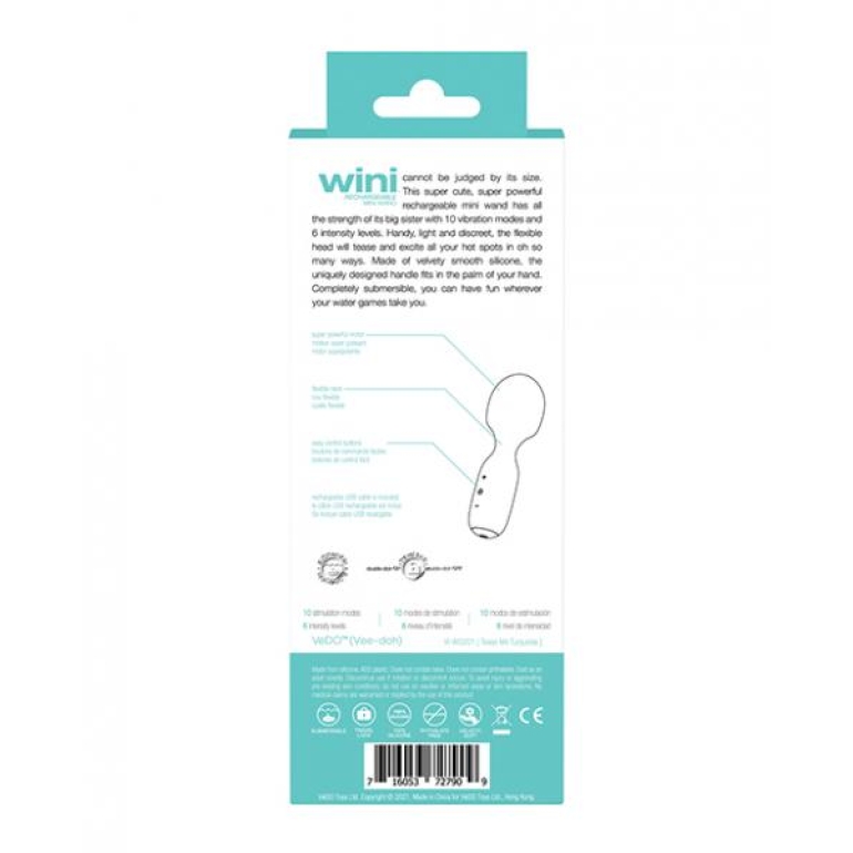 Vedo Wini Rechargeable Mini Wand Turquoise