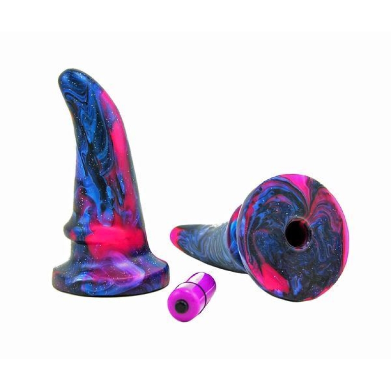 Annie-O Vixskin Galaxy Vibrating Dildo Multi-Color