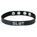 Wordband Collar - Slut - Black White