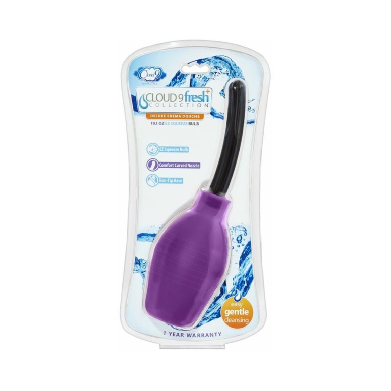 Cloud 9 Fresh Plus Deluxe Anal Soft Tip Enema Douche EZ Squeeze Bulb   Purple