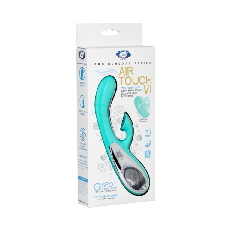 Cloud 9 G-Spot Slim 7 inches Dual Motors Teal Green Vibrator