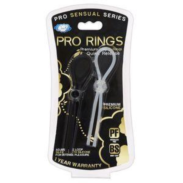 Pro Sensual Quick Release Loop Penis Ring 2 Pack  White