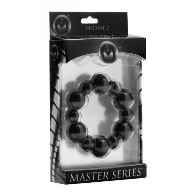Shadow Silicone Beaded Penis Ring Black