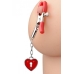 Charmed Heart Padlock Nipple Clamps Red