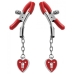 Charmed Heart Padlock Nipple Clamps Red