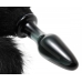 Tailz Midnight Fox Glass Butt Plug With Tail Black