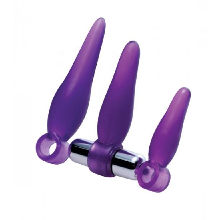 Frisky 3pc Vibrating Finger Rimmer Set Purple