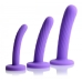 Tri-Play Silicone Dildo 3 Piece Set Purple