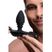 Male Penis Ring Harness With Silicone Butt Plug Black