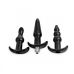 Trinity Vibes 4 Piece Vibrating Anal Plug Set Black