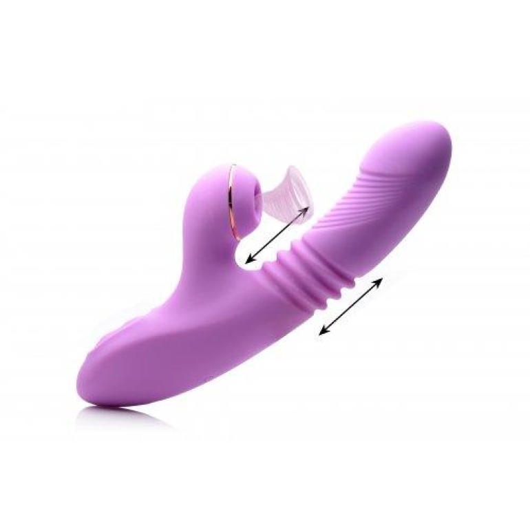 Shegasm Pro-Thrust Thrusting Suction Rabbit Vibrator Purple