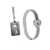 Cuffed Locking Bracelet, Key Necklace Tungsten Steel  Silver